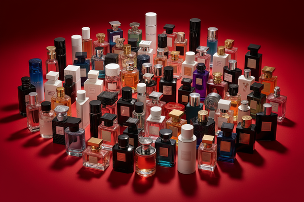 put many differnet variety and colours of perfumes like a large amount